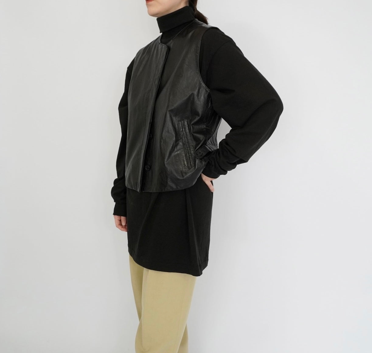 90s "harve benard" Leather Vest