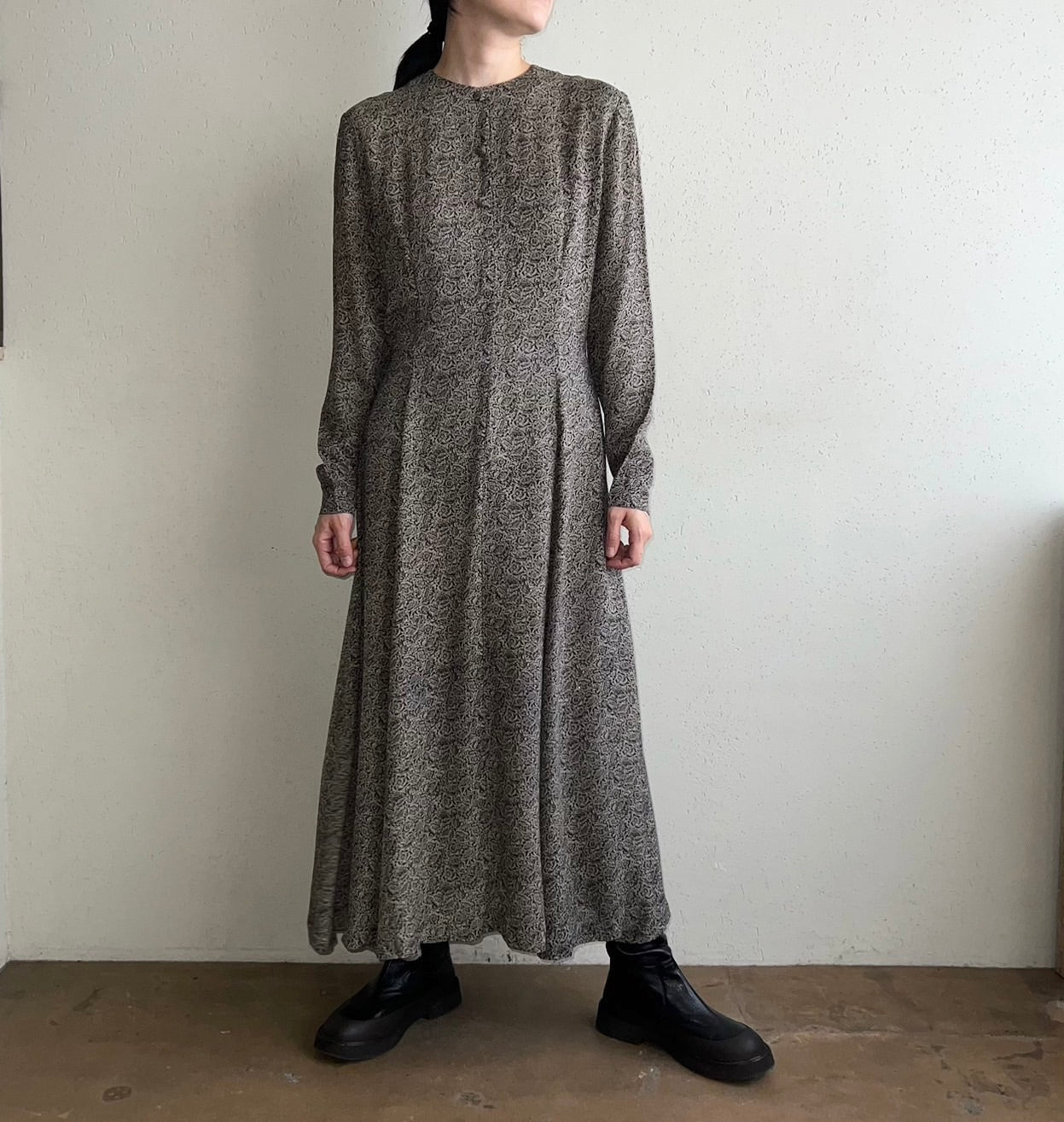 90s Silk Printed Dress