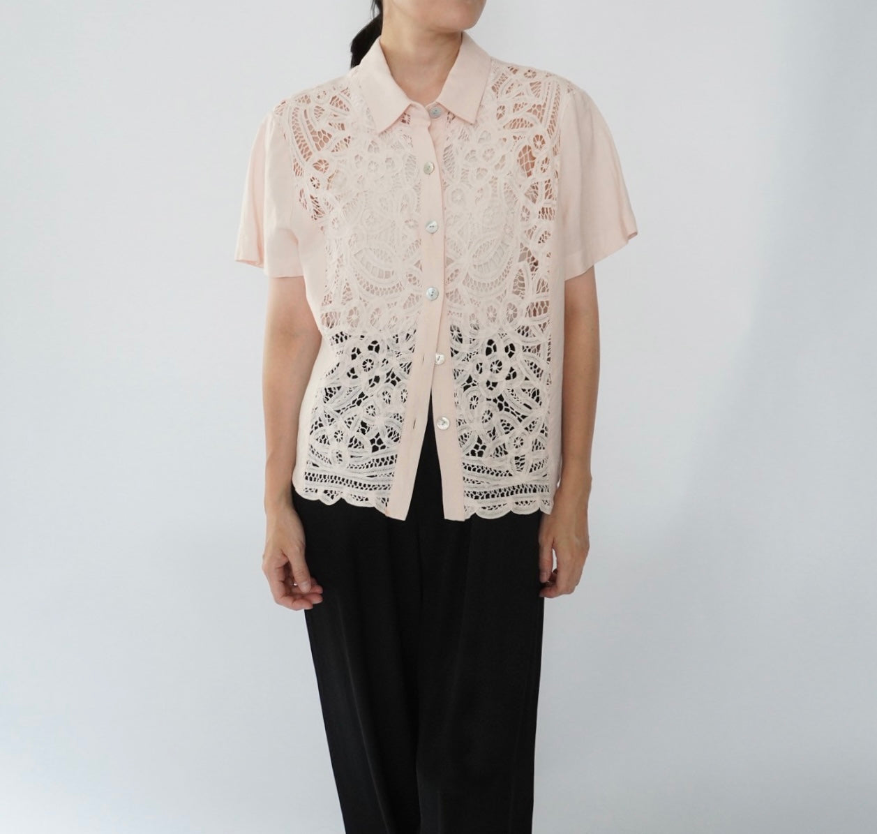 90s Lace Design Shirt