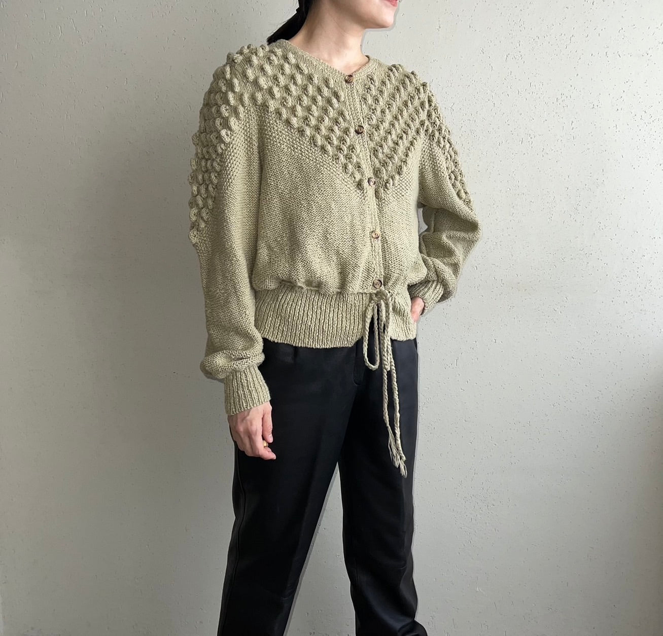 90s EURO Linen Knit Cardigan