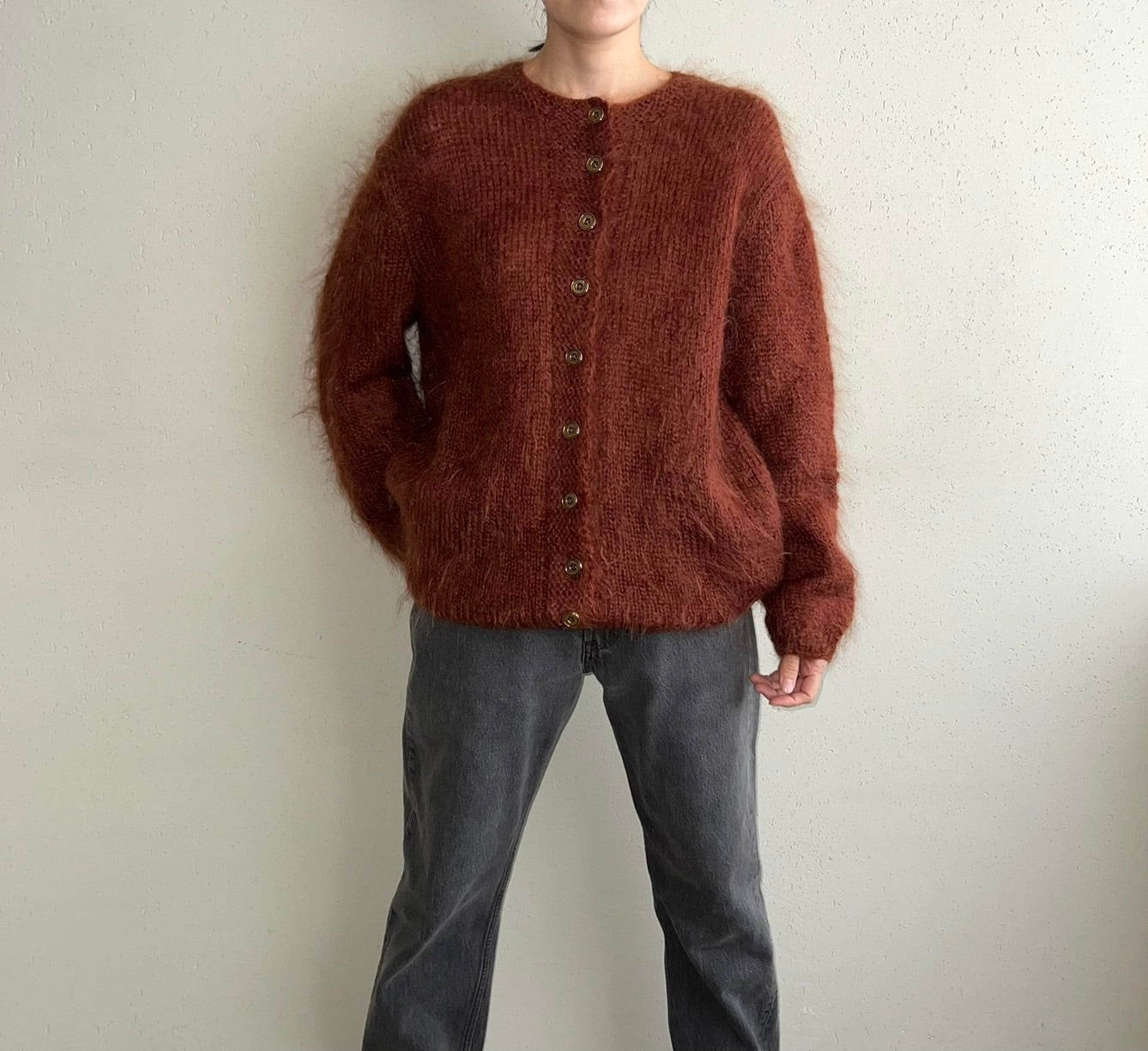 80s Brown Knit Cardigan