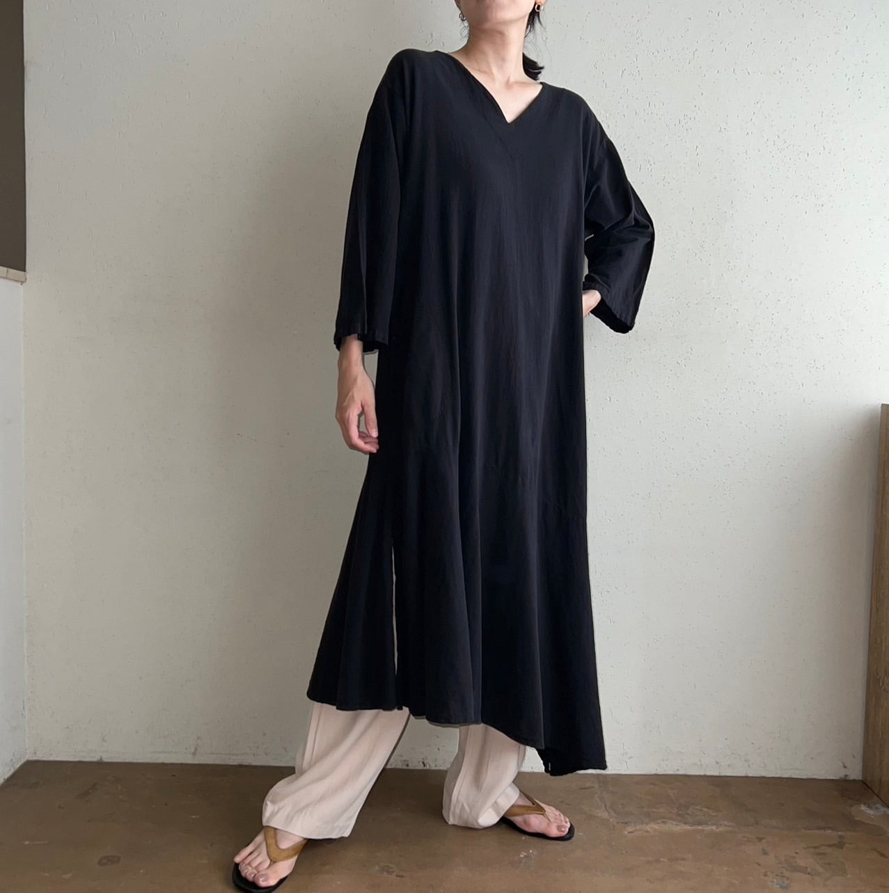 90s Cotton Asymmetry Dress