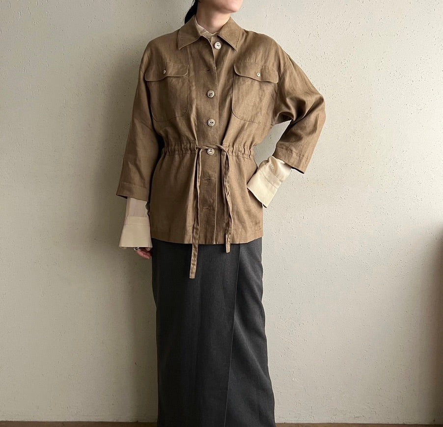 90s Linen Belted Jacket
