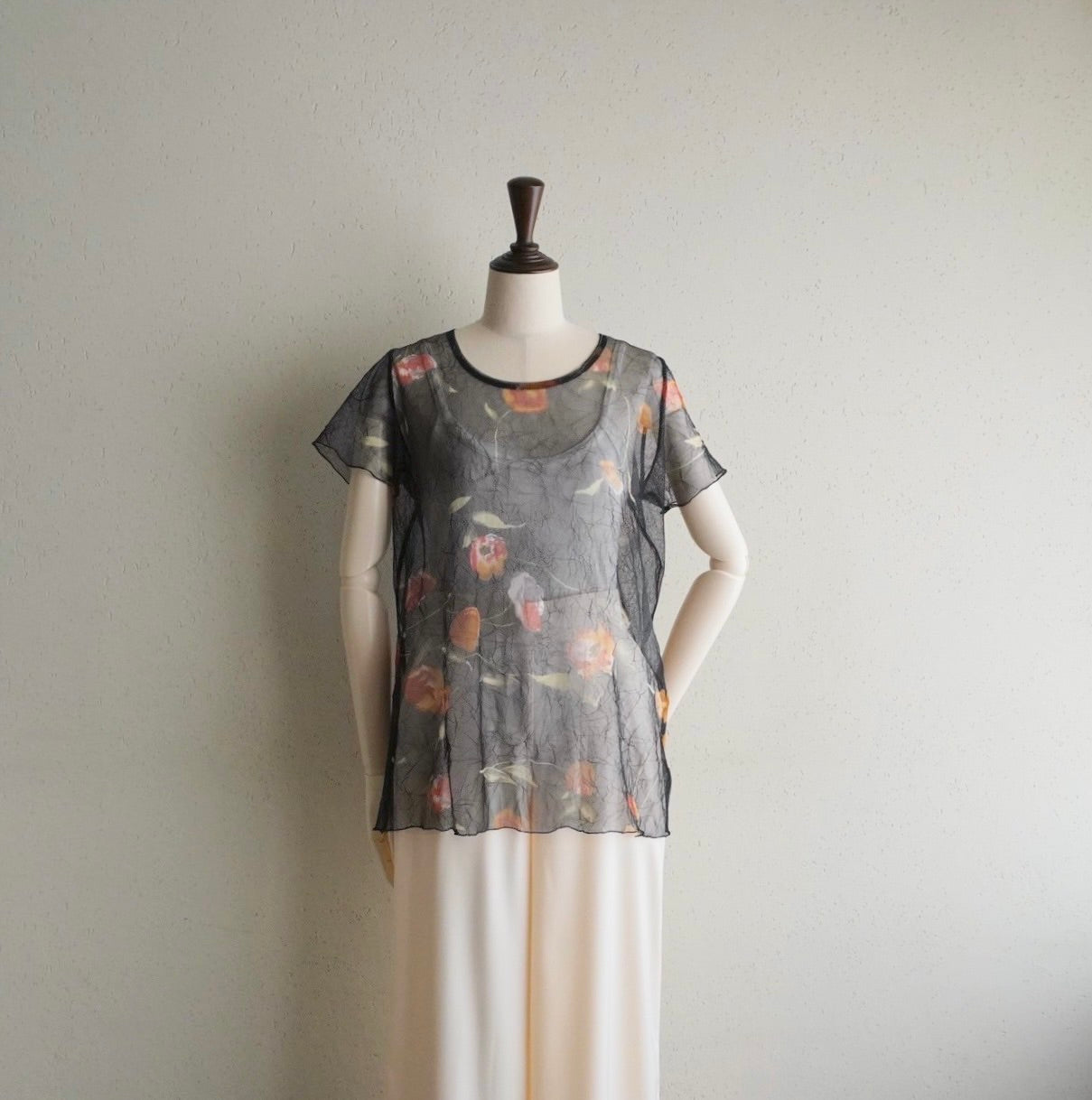 90s Printed Sheer Top