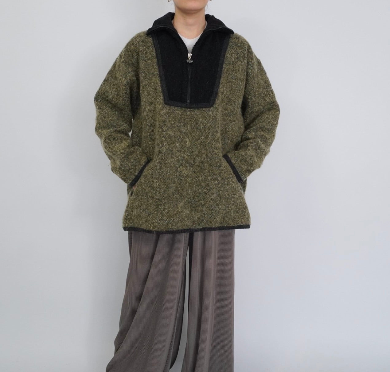 90s EURO Knit Fleece Pullover