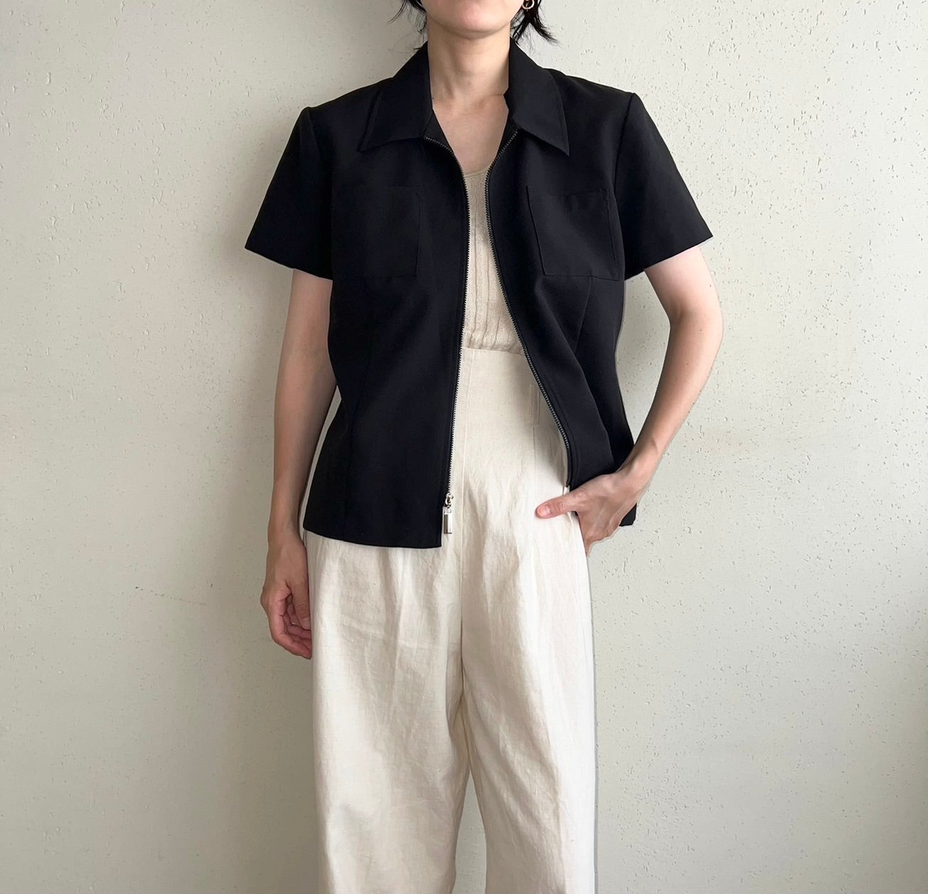 90s Zipped Shirt Jacket