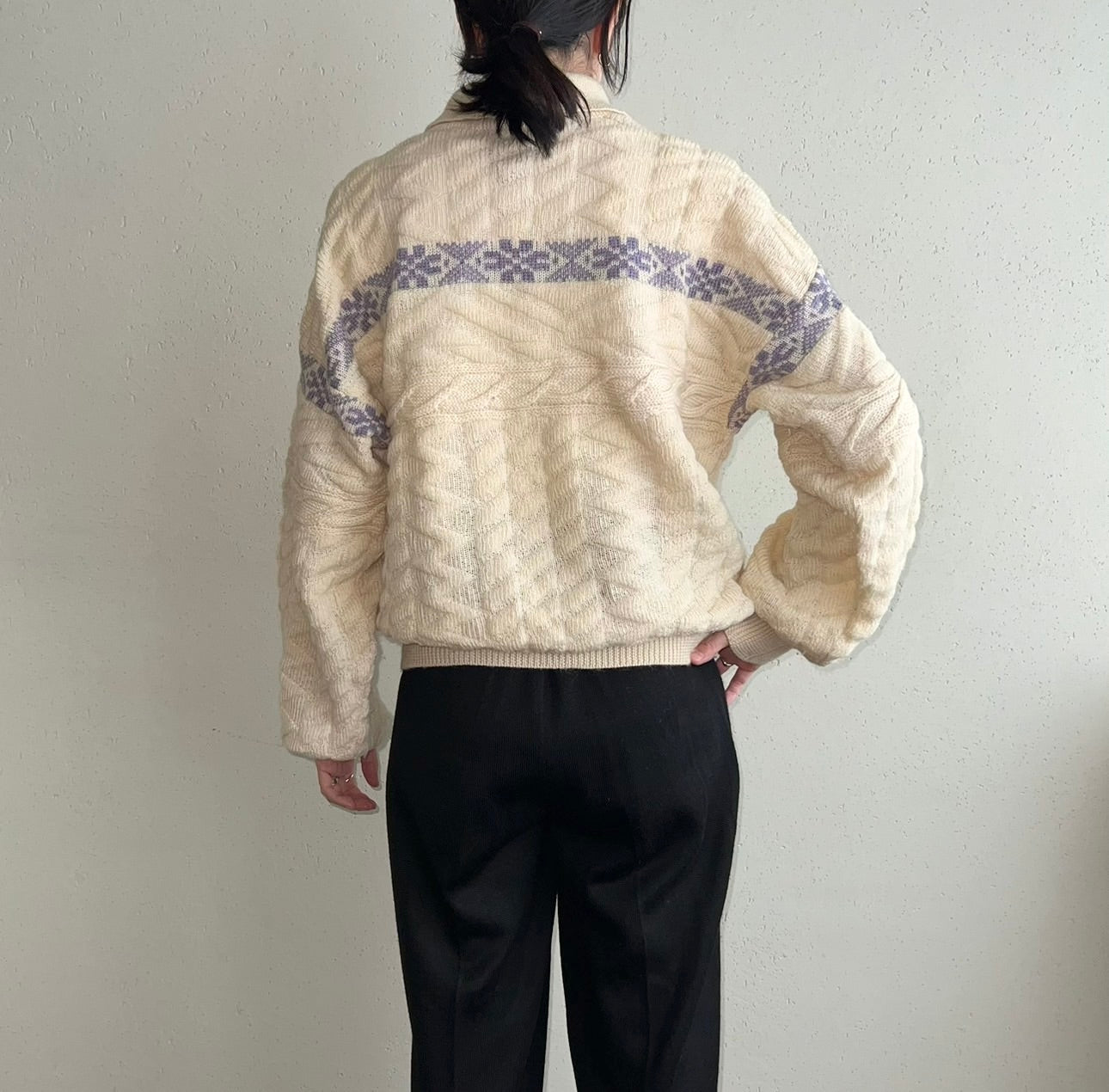80s Zipped Wool Knit Made in Italy