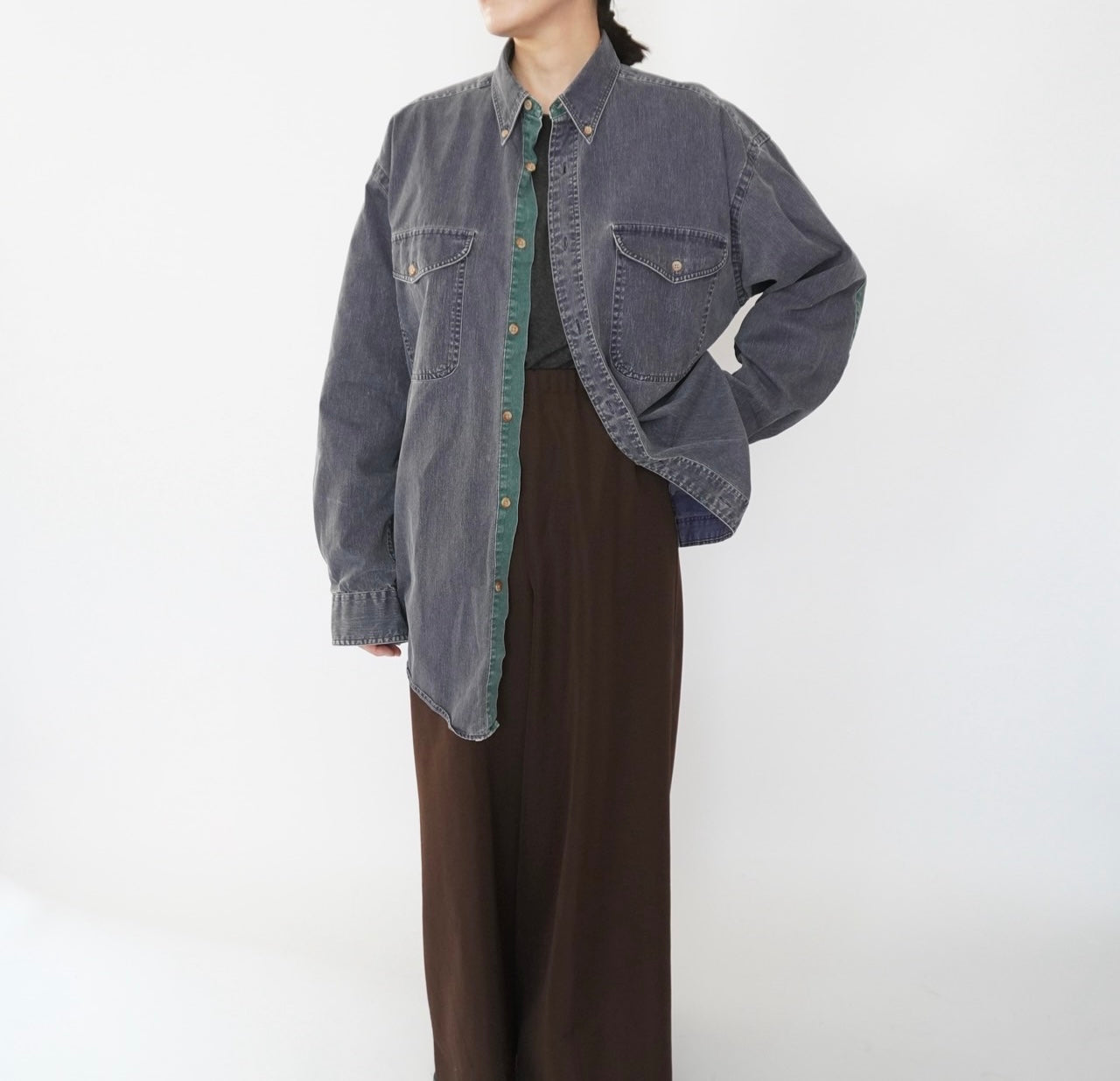 90s Two Tone Cotton Shirt