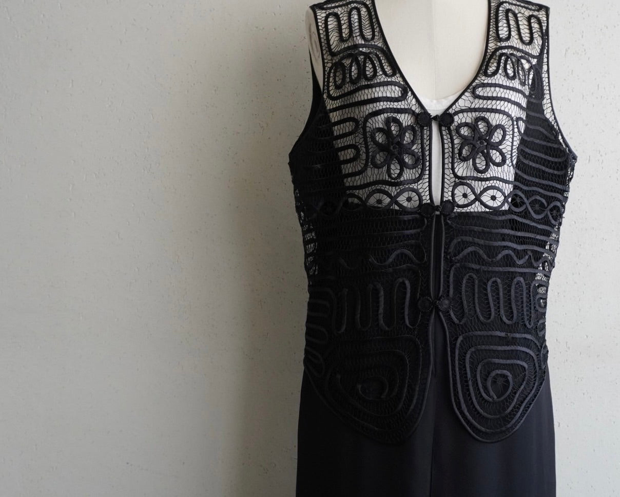 90s Black Satin Vest