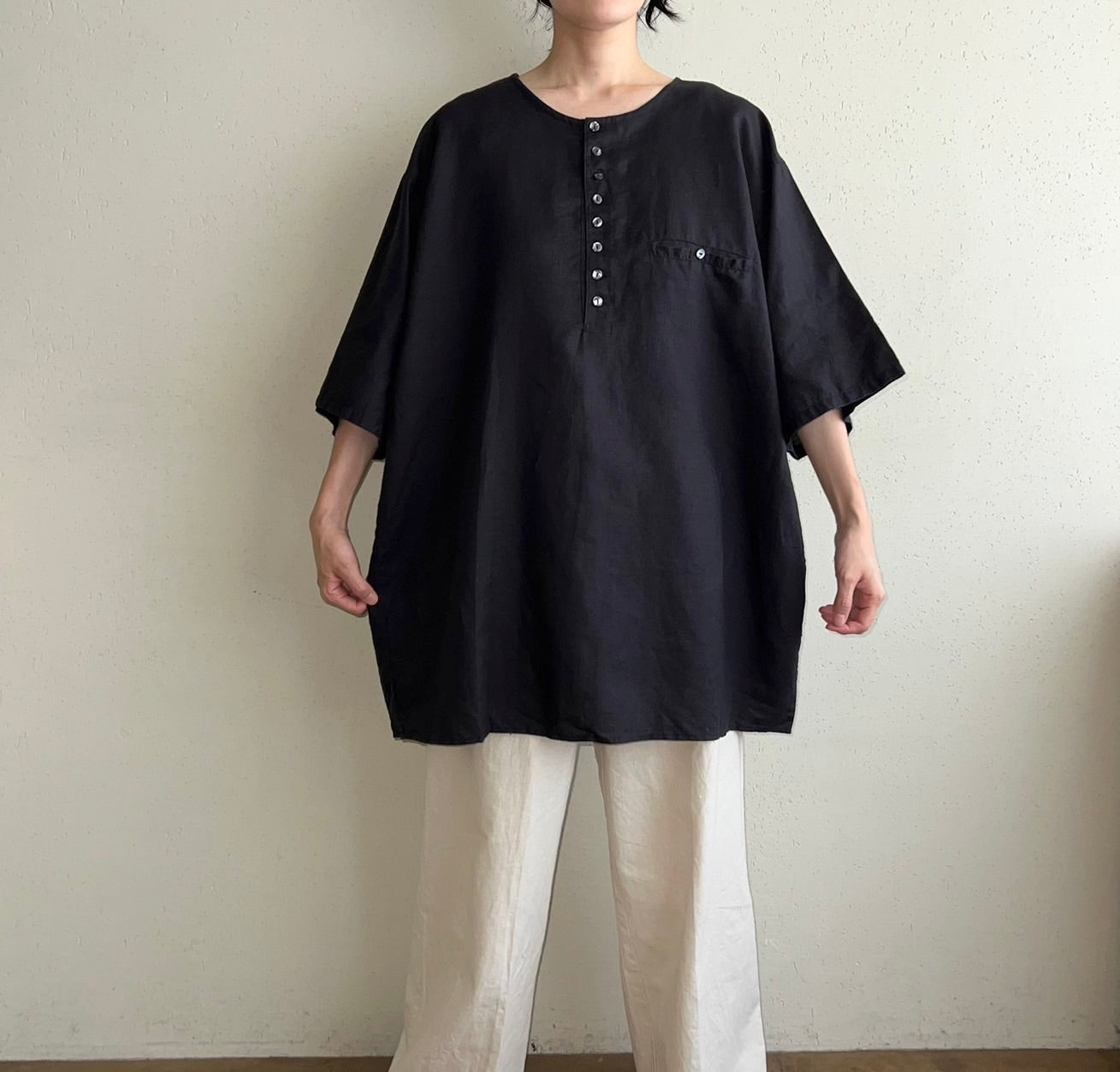 90s Oversized Linen Top