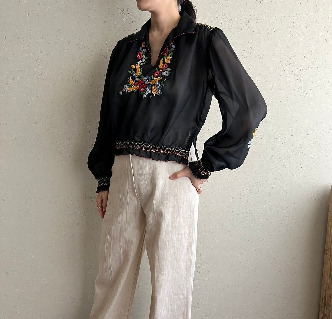 70s Embroidery Top