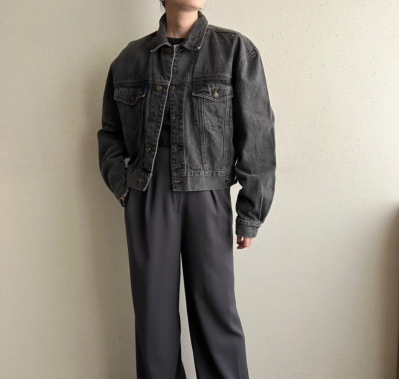 90s EURO Black Denim Jacket