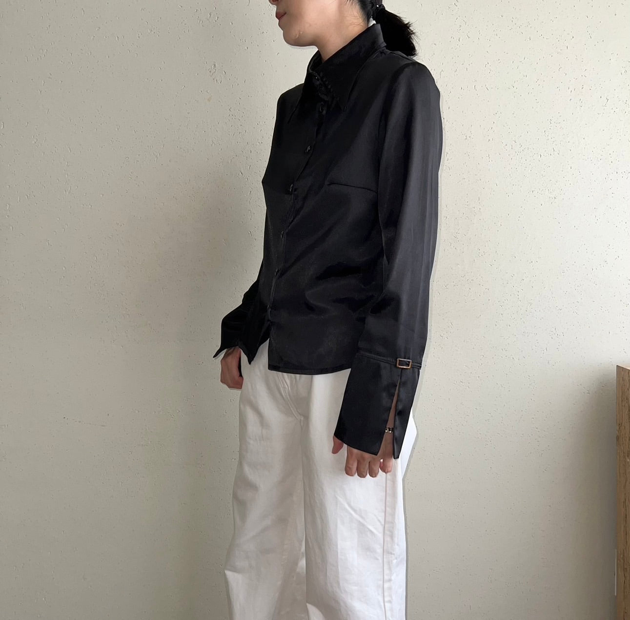 90s Black Pull Over Shirt