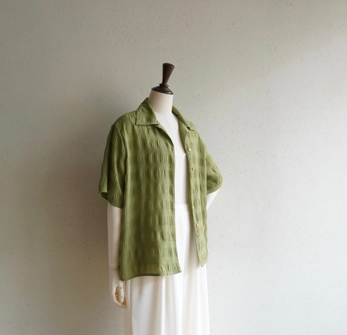 90s Pleat Green Shirt