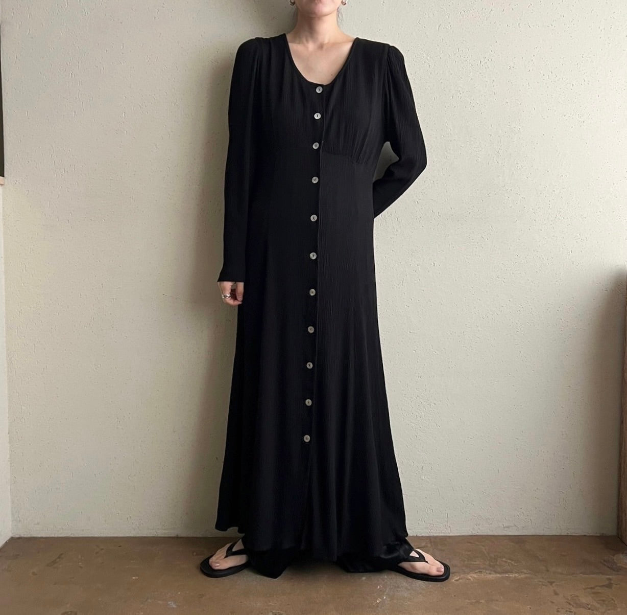 90s Black Maxi Dress Made in USA
