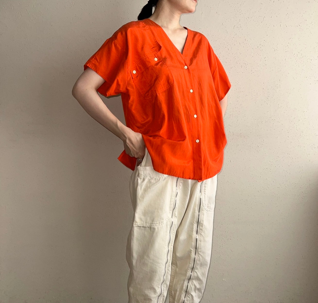 90s Silk Design Blouse