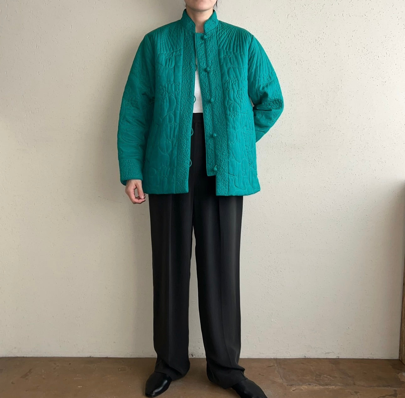 70s Silk Quilted Design Jacket