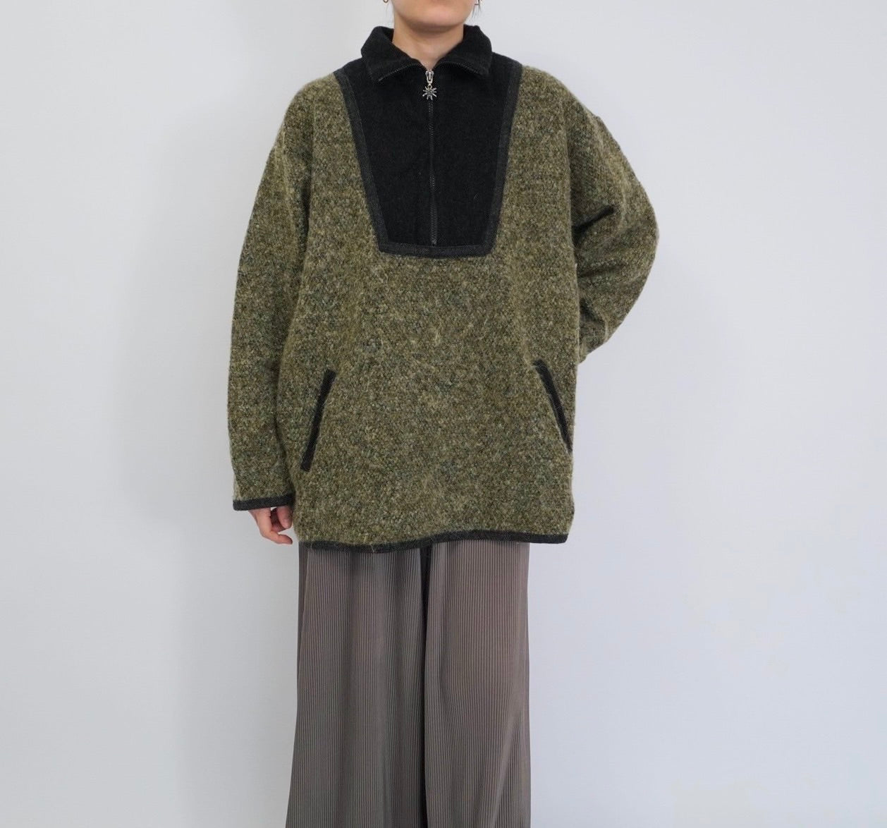 90s EURO Knit Fleece Pullover