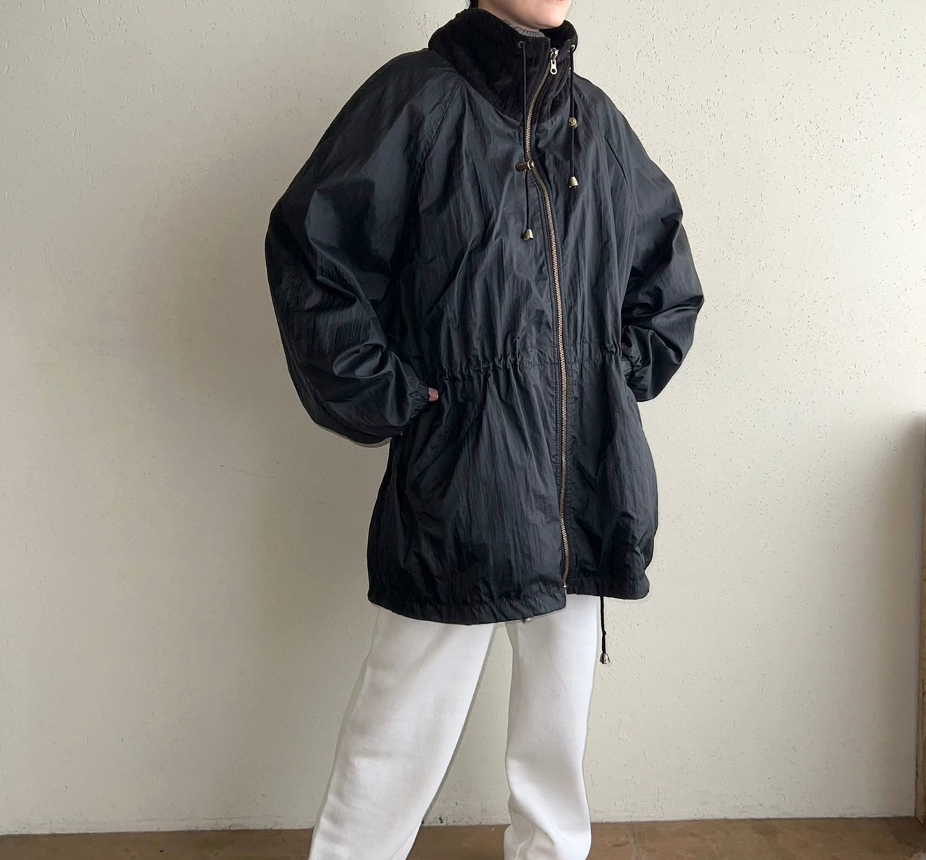 90s Black Velour Reversible Jacket