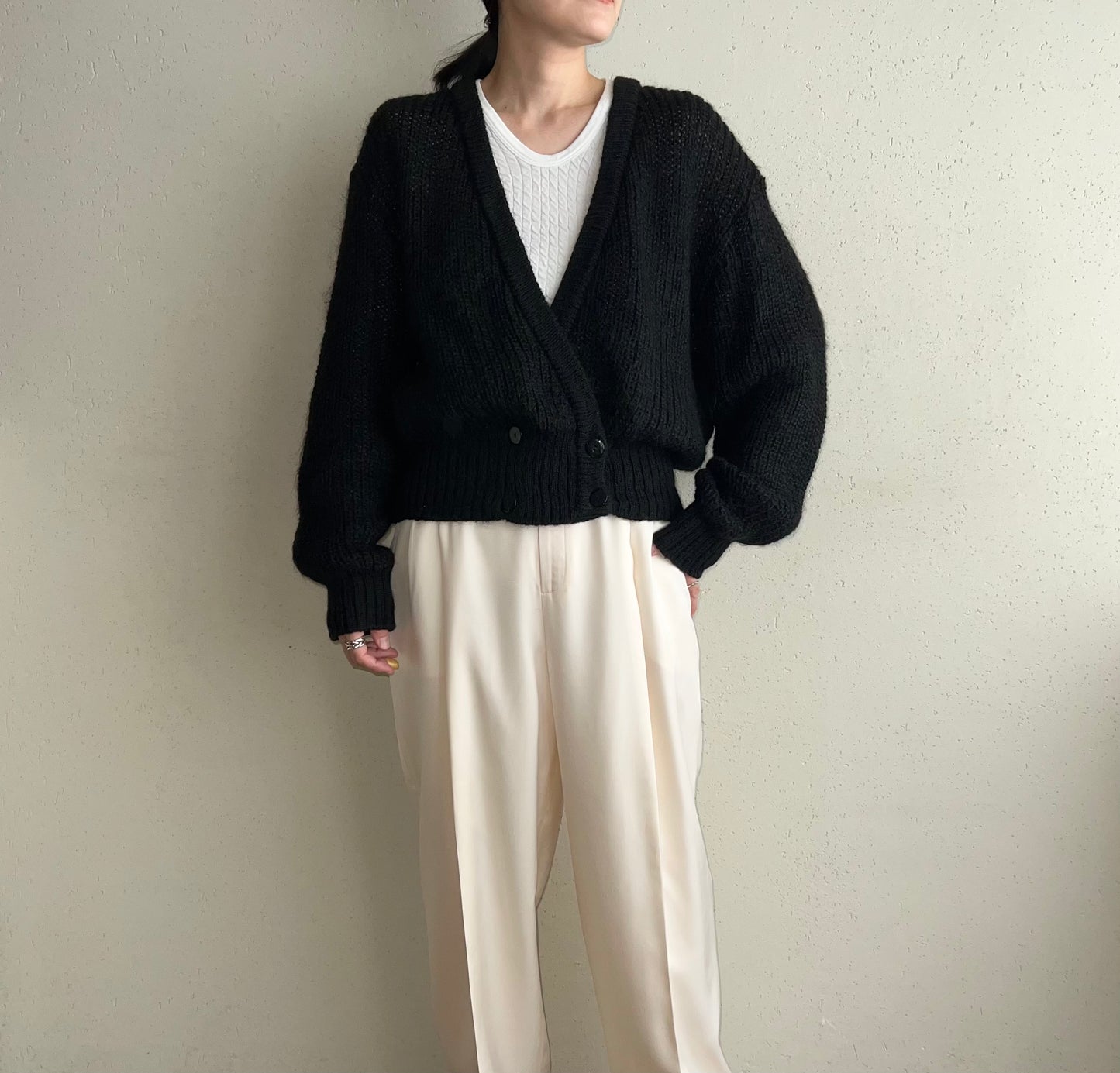 90s Mohair Knit Cardigan Made in UK