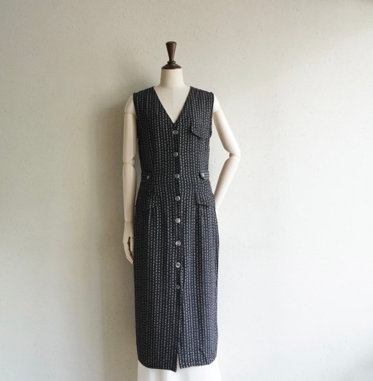 90s Sleeveless Printed Dress Made in Canada