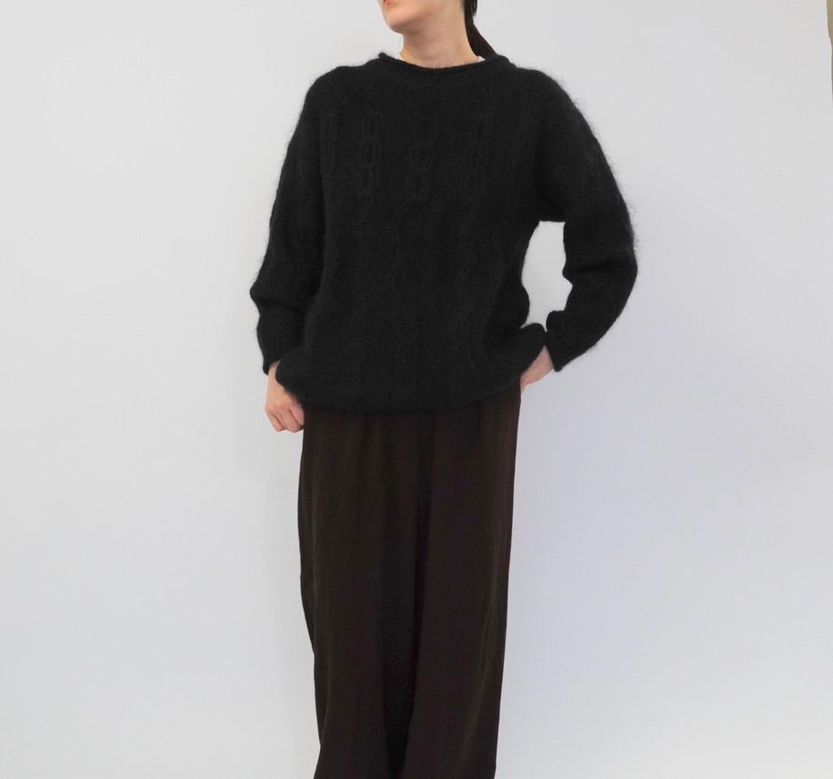90s Black Mohair Knit