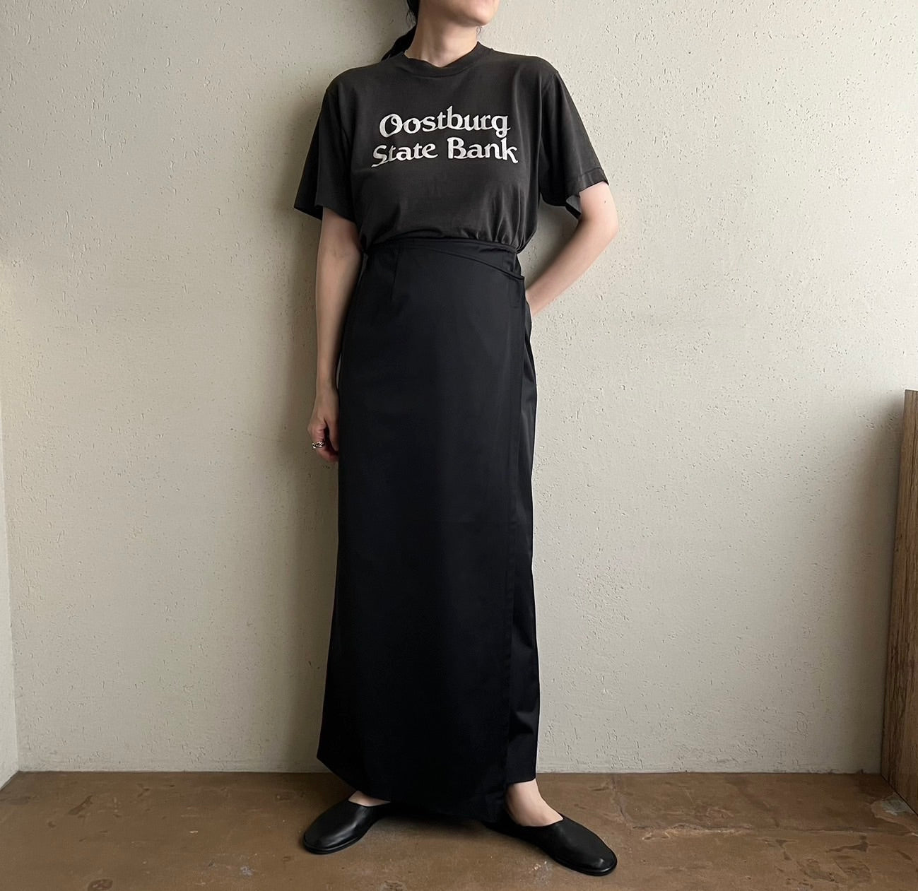 90s Black Wrap Skirt