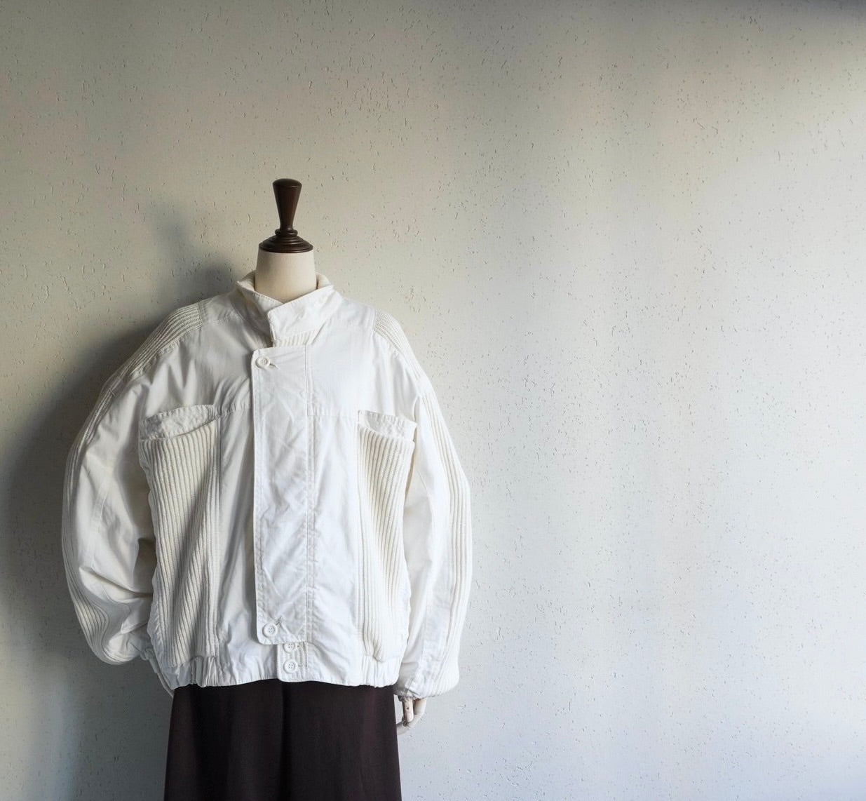 80s Ribbed Design Jacket Made in Italy