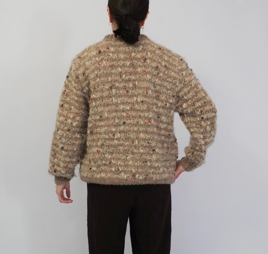 80s Mix Knit Cardigan Made in Italy