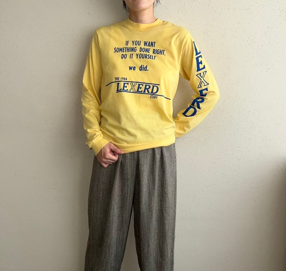 80s Printed Long Sleeves T-shirt Made in USA