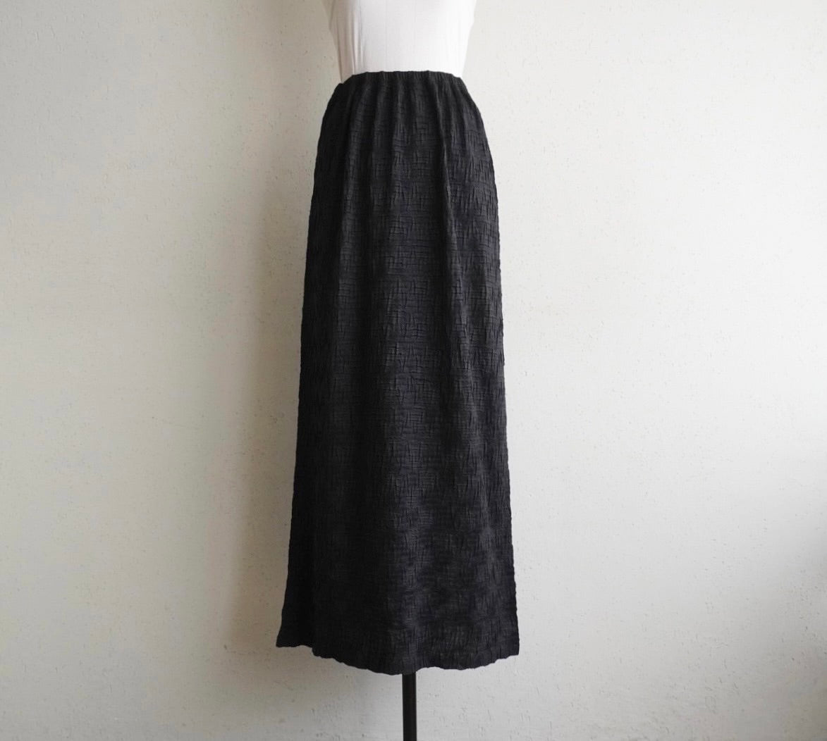 90s Pleat Design Maxi Skirt
