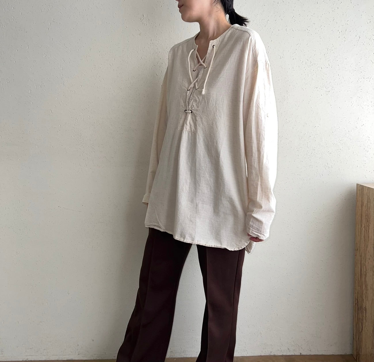 90s Lace Up Top Made in Italy