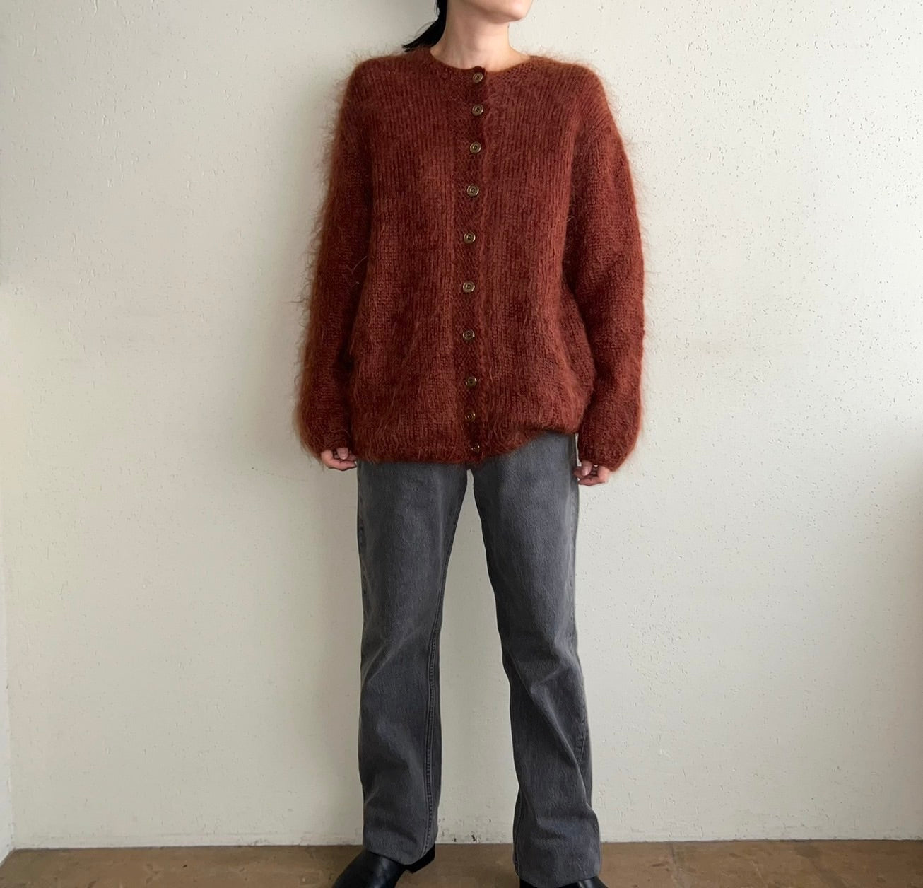 80s Brown Knit Cardigan
