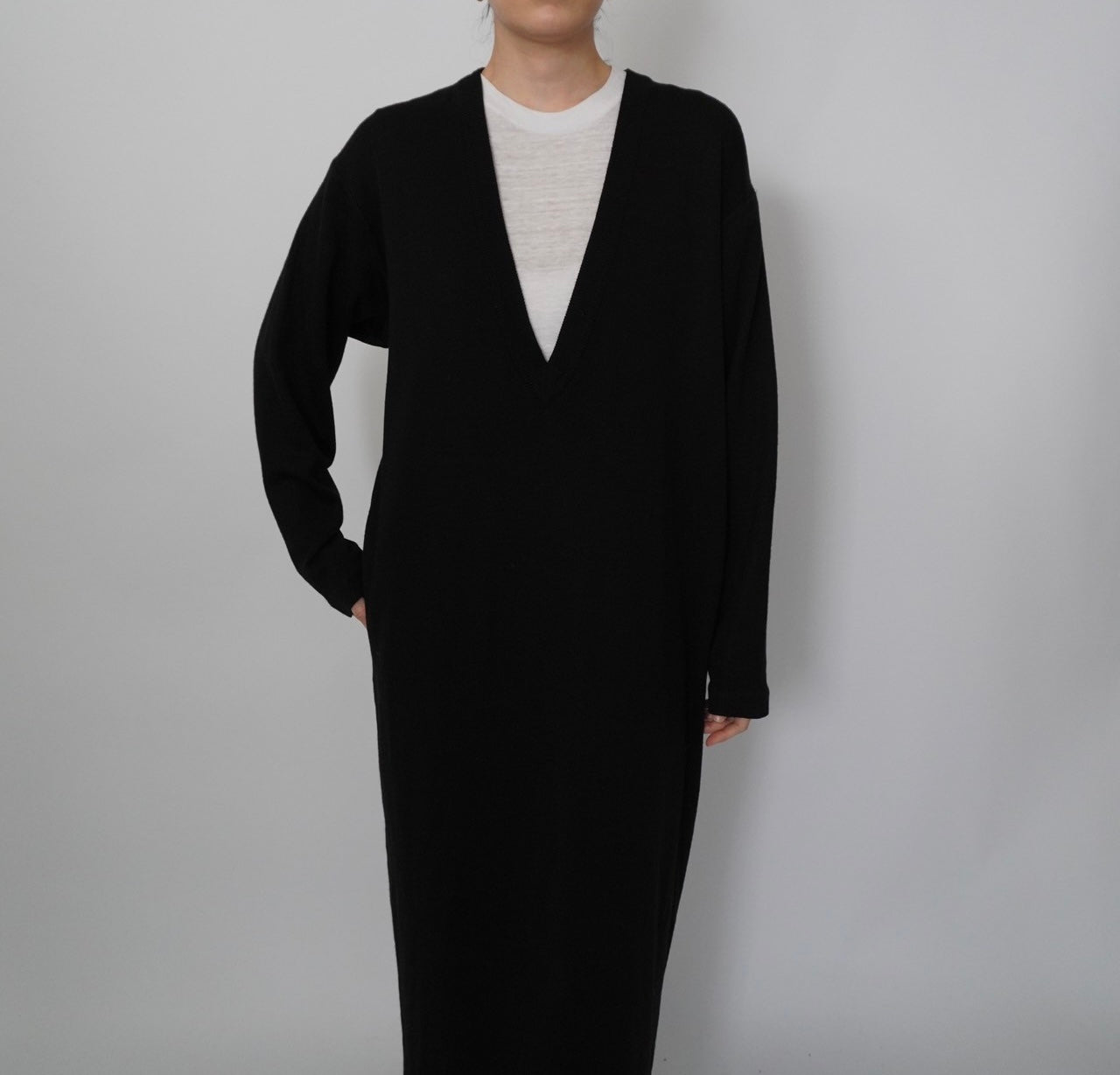 90s V Neck Knit Dress