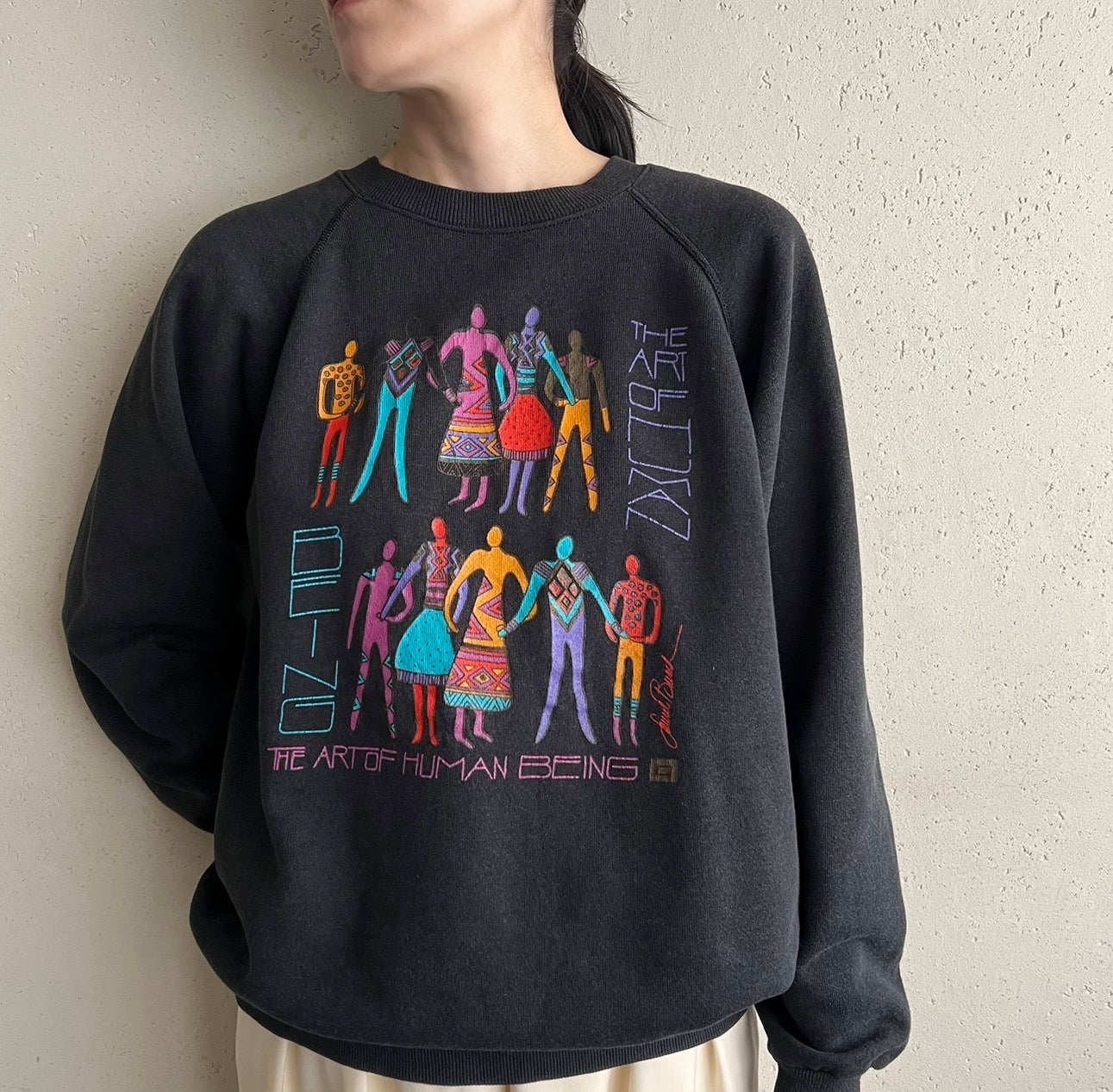 80s Printed Sweater Made in USA
