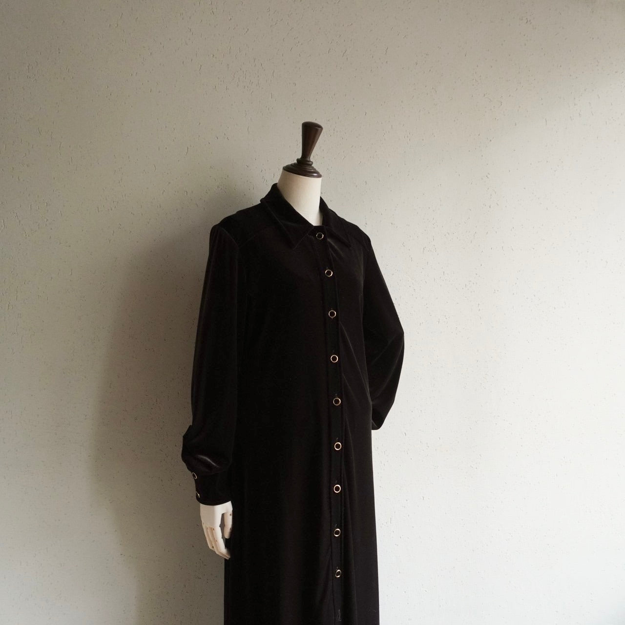 90s Brown Velor Maxi Dress Made in USA