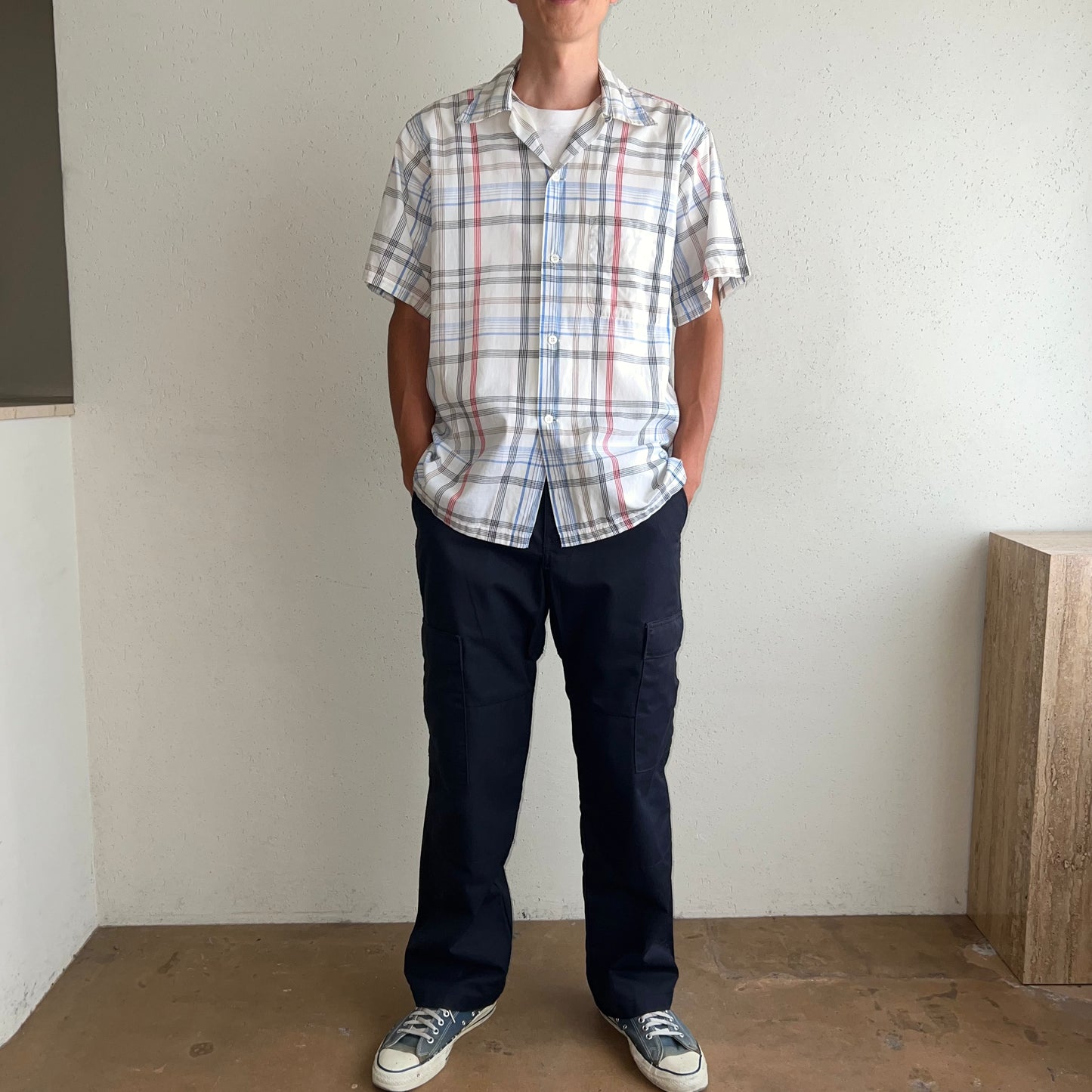 50s "ARROW" Plaid Shirt Made in USA