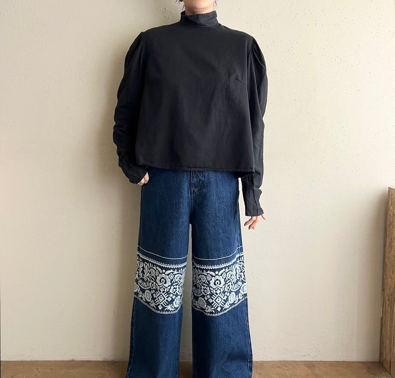 90s Black Blouse
