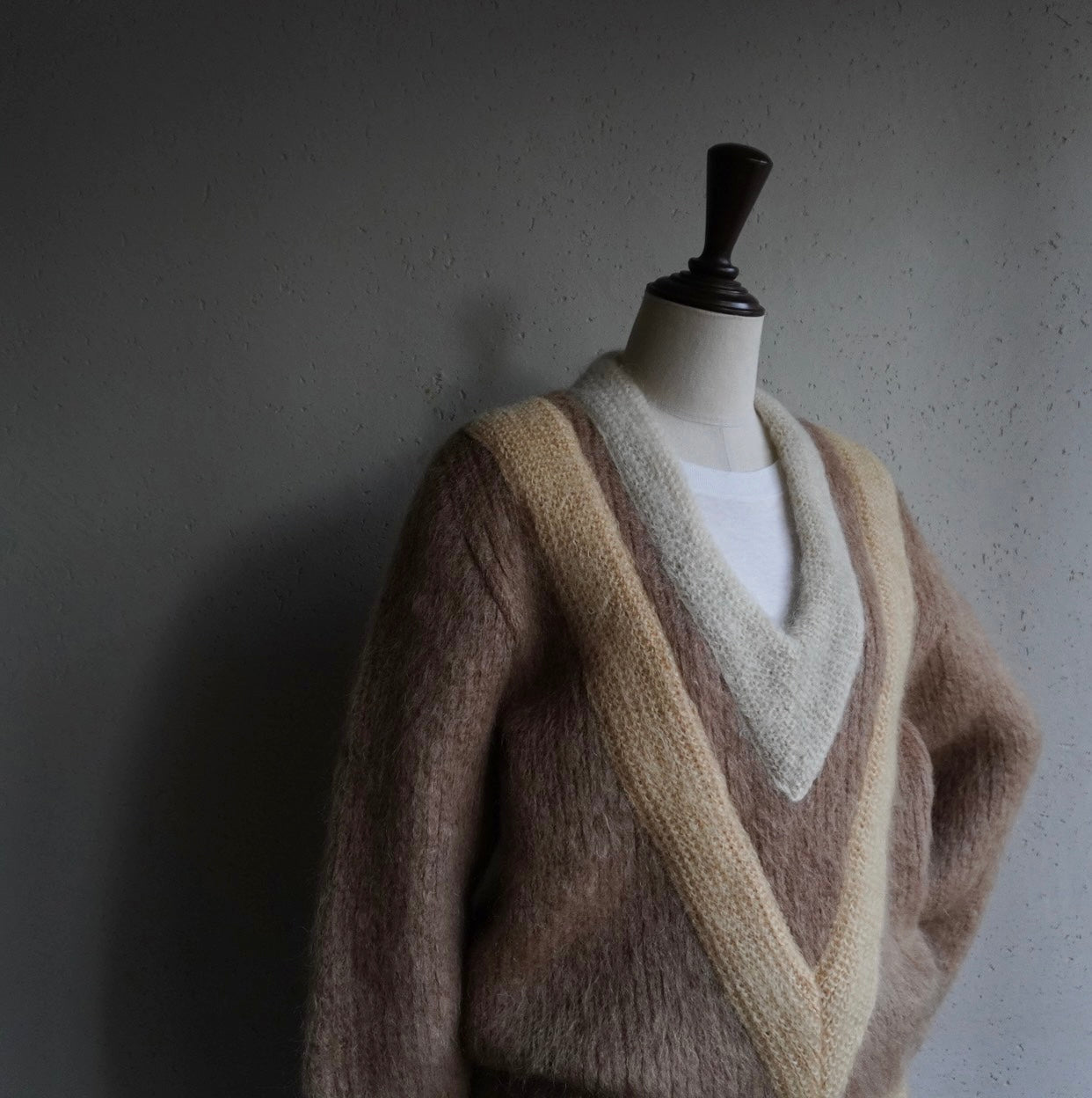 70s V Neck Mohair Knit