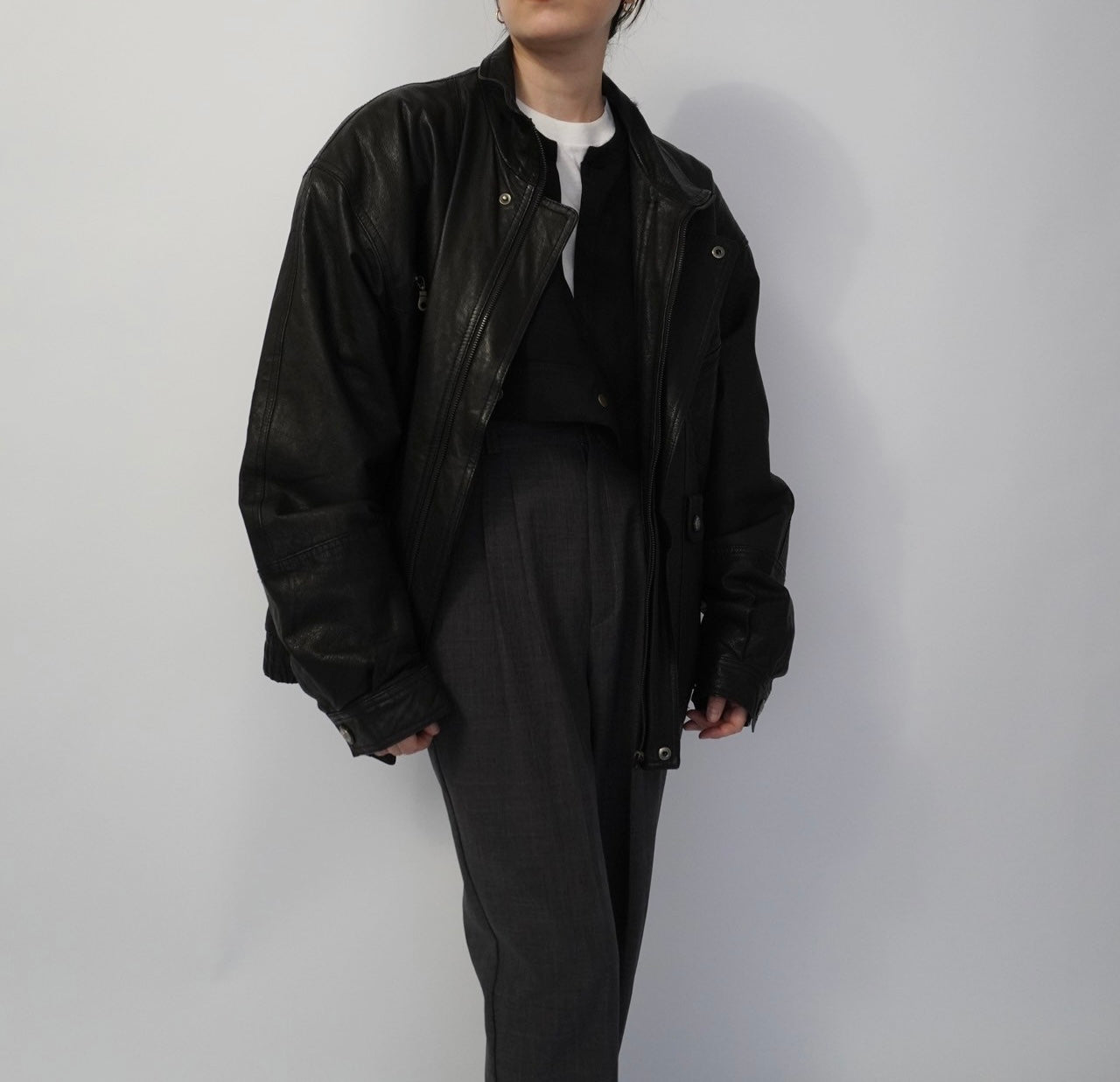 80s Black Leather Jacket