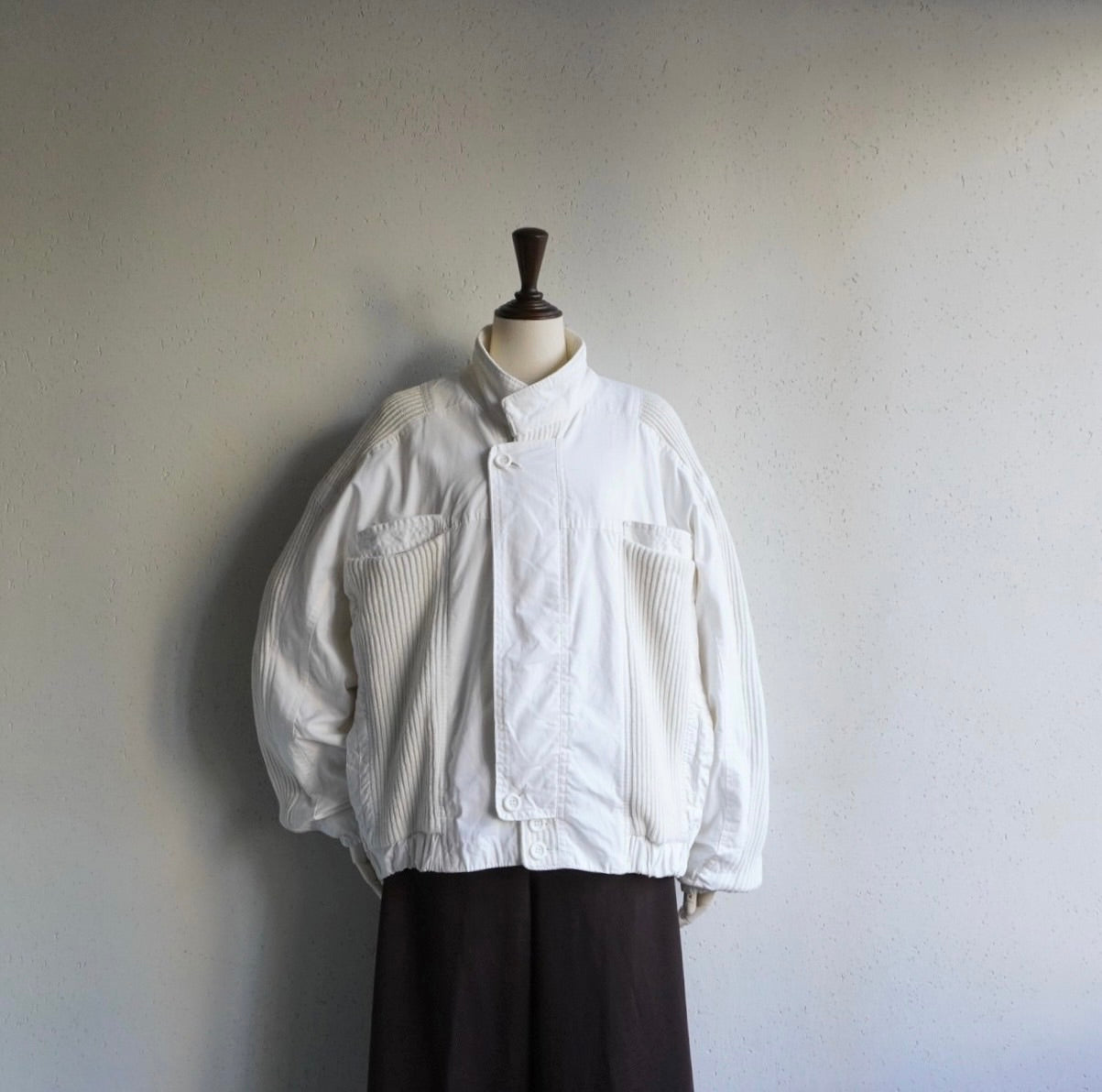 80s Ribbed Design Jacket Made in Italy