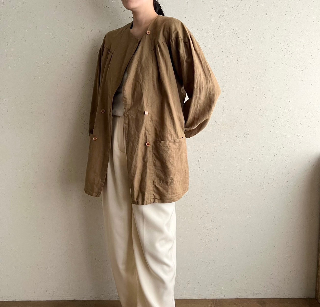 80s Design Blouse,Light Jacket
