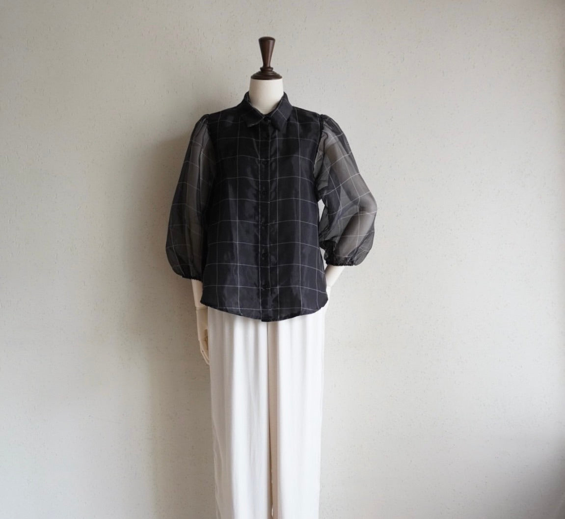 90s Black Sheer Shirt Product in Italy