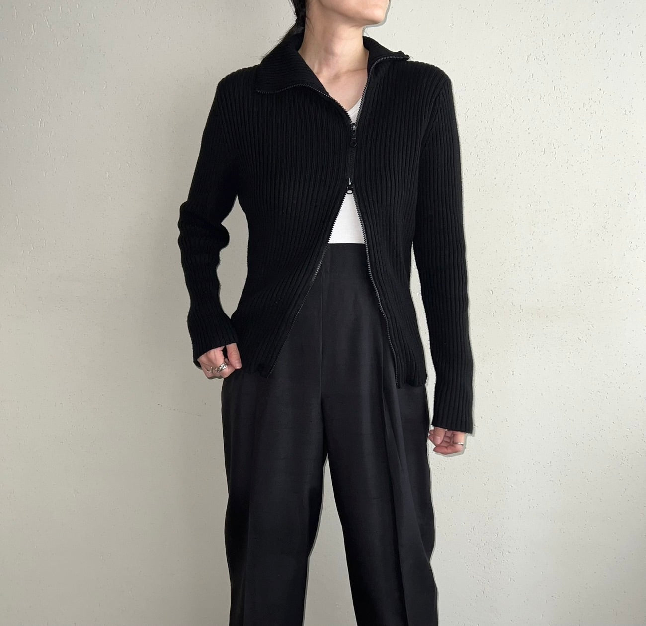 90s Zipped Knit Top
