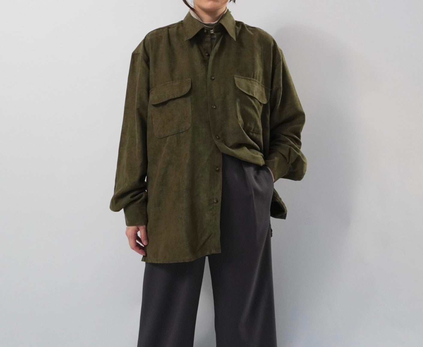 90s Faux Suede Shirt
