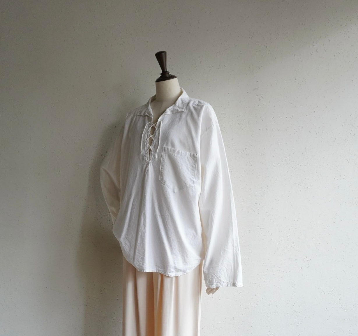 80s Lace up Shirt Made in Greece