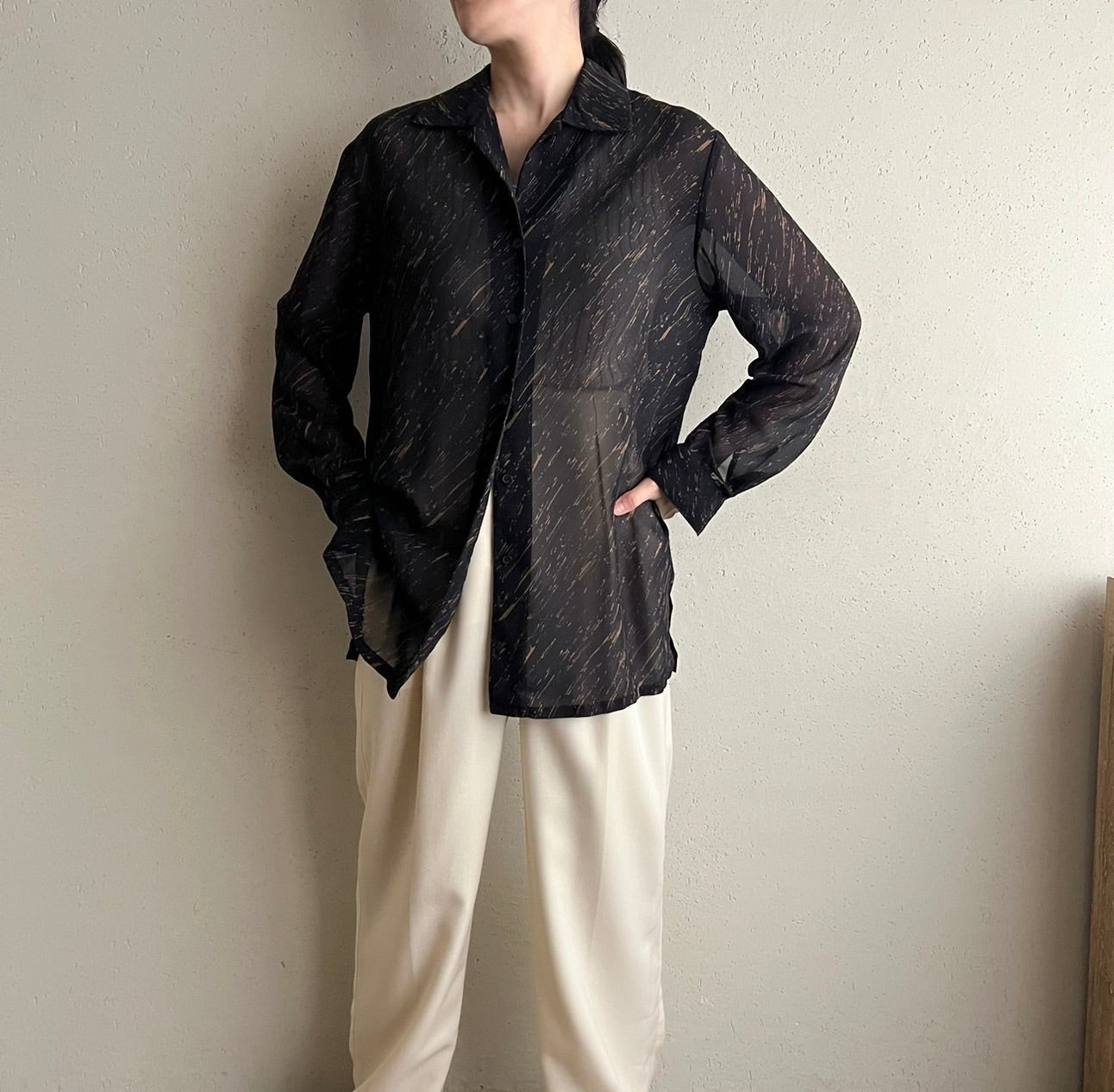 90s Sheer Printed Shirt