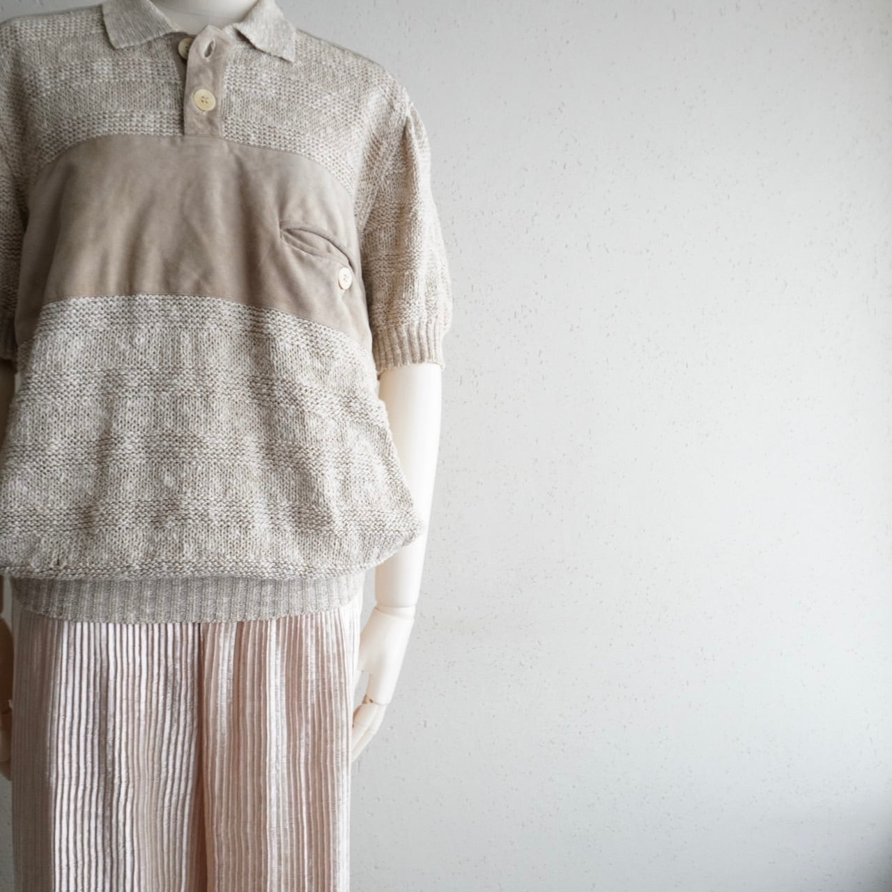 80s EURO Linen Cotton Knit Top