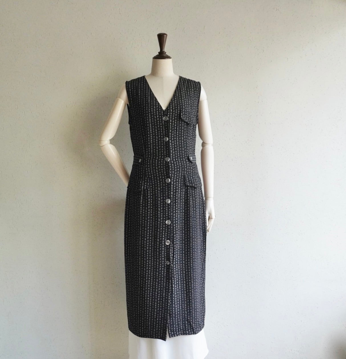 90s Sleeveless Printed Dress Made in Canada