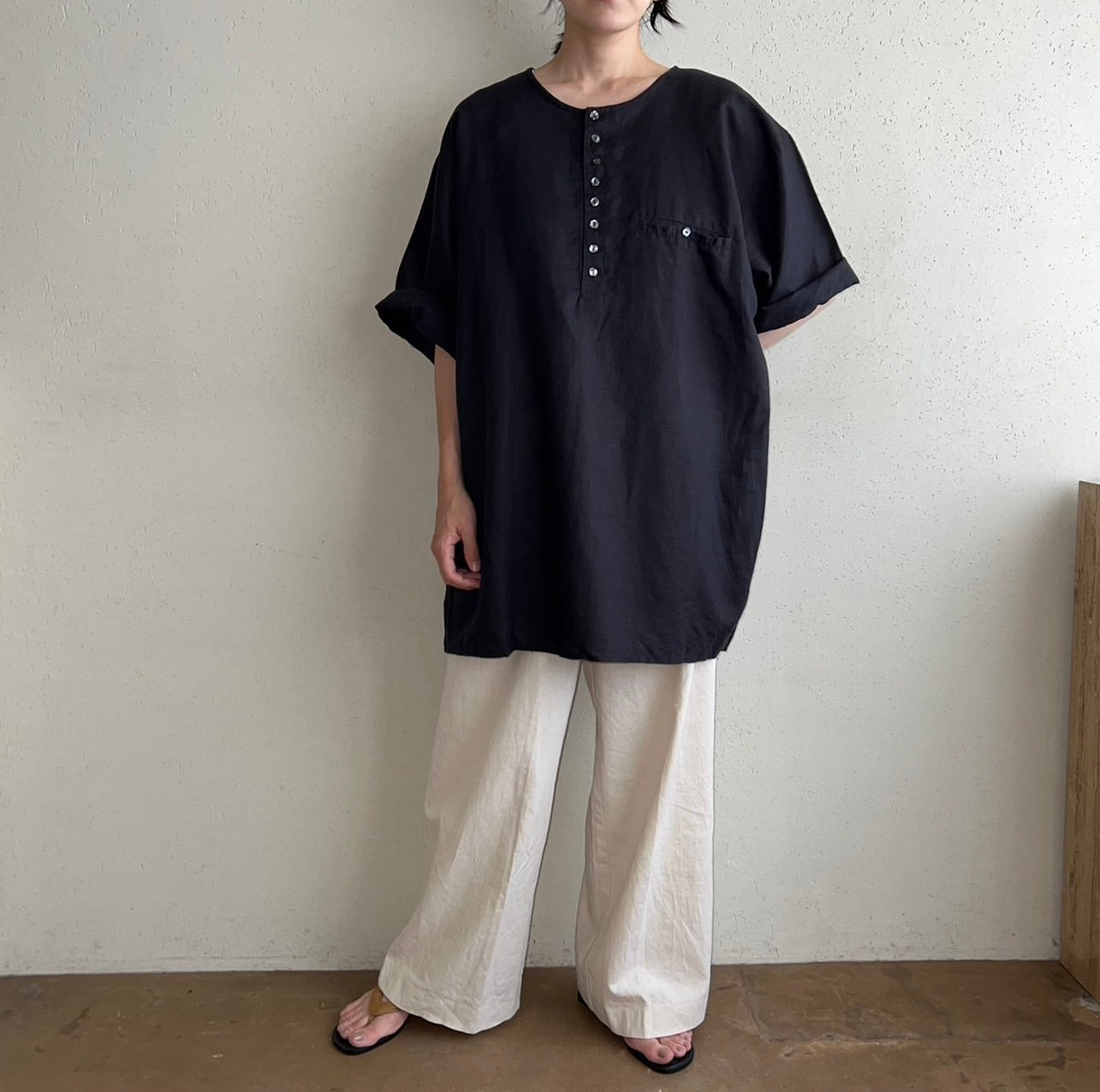 90s Oversized Linen Top